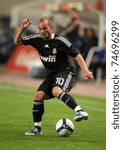 Small photo of BARCELONA - FEB 28: Wesley Sneijder of Real Madrid in action during the La Liga match between Espanyol and Real Madrid at the Montjuic Olympic Stadium on February 28, 2009 in Barcelona, Spain