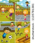 a set of activity kids at the... | Shutterstock .eps vector #1135781381