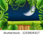 forest frame at night... | Shutterstock .eps vector #1253834317