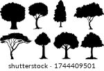set of plant and tree... | Shutterstock .eps vector #1744409501