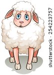 a sad white sheep on a white... | Shutterstock .eps vector #254223757