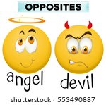 opposite character for angel... | Shutterstock .eps vector #553490887
