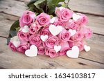 Pink Bouquet Of Roses With...