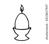 easter candle of egg shape in...