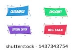   flat linear promotion ribbon... | Shutterstock .eps vector #1437343754