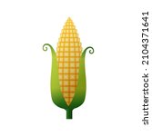 ripe corn cob in cartoon style  ... | Shutterstock .eps vector #2104371641