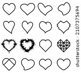 set of hearts shapes for saint... | Shutterstock .eps vector #2107375694