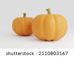 two ripe pumpkins isolated on... | Shutterstock . vector #2110803167