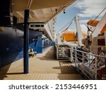 Cruise Ship Deck. Lifeboats By...