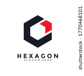 abstract hexagon logo vector.... | Shutterstock .eps vector #1770468101