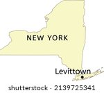 Levittown census-designated place location on New York state map