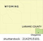 Laramie County and city of Cheyenne location on Wyoming state map