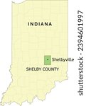 Shelby County and city of Shelbyville location on Indiana state map