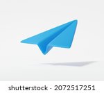 Blue Paper Airplane Icon On...