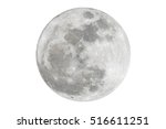 Full moon isolated over white background