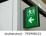 Fire exit sign lightbox in the...