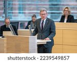 Small photo of Kiel, Germany, December 16th, 2022 Plenary session in the Landeshaus Kiel the member of the FDP Dr. Bernd Buchholz during his speech in front of the plenum