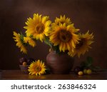 Bouquet Of Sunflowers In Old...