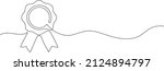 award winning ribbon   first... | Shutterstock .eps vector #2124894797