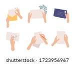 hands holding envelope and... | Shutterstock .eps vector #1723956967