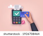 contactless payment. male hand... | Shutterstock .eps vector #1926708464