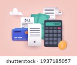 pay bills and tax. bills ... | Shutterstock .eps vector #1937185057