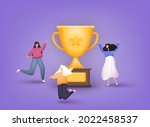 people characters with prize ... | Shutterstock .eps vector #2022458537