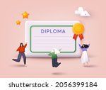 icon of graduation certificate... | Shutterstock .eps vector #2056399184