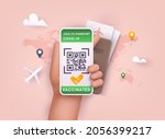 digital health passport app in... | Shutterstock .eps vector #2056399217