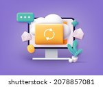 cloud storage icon. digital... | Shutterstock .eps vector #2078857081