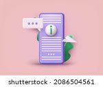smartphone with info center ... | Shutterstock .eps vector #2086504561