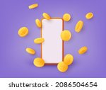 mobile smart phone with gold... | Shutterstock .eps vector #2086504654