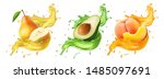 pear  avocado. peach fresh... | Shutterstock .eps vector #1485097691