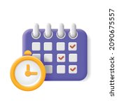 calendar assignment and clock... | Shutterstock .eps vector #2090675557