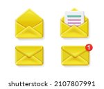 set of notification mail... | Shutterstock .eps vector #2107807991