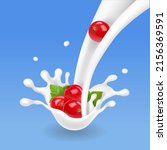 redcurrant in a milk flowon... | Shutterstock . vector #2156369591