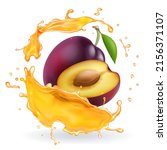 plum juice splash realistic... | Shutterstock . vector #2156371107
