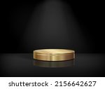 gold luxury podium. black room... | Shutterstock .eps vector #2156642627