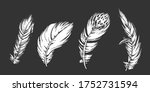 four white feathers  graphics ... | Shutterstock .eps vector #1752731594
