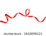 beautiful red satin ribbon with ... | Shutterstock . vector #1810098121