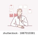 business man surrounded by... | Shutterstock .eps vector #1887010381