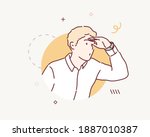 face of funny male searching... | Shutterstock .eps vector #1887010387