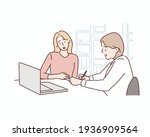 smiling young female doctor in... | Shutterstock .eps vector #1936909564