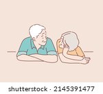  happy old couple lies on the... | Shutterstock .eps vector #2145391477