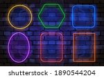 colorful neon frames set. red ... | Shutterstock .eps vector #1890544204