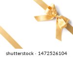 golden ribbons with bow... | Shutterstock . vector #1472526104