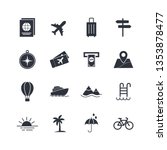 tourism icon set vector eps 10 | Shutterstock .eps vector #1353878477