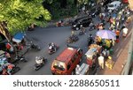 Small photo of Tittle: Urban life; date taken: 11 april 2023; description: a situation on an irregular road where vehichle use the road in a disorderly manner, location: jakarta, indonesia