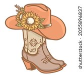 Cowboy Boots And Cowboy Hat...