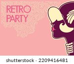 Retro Party Postcard With...